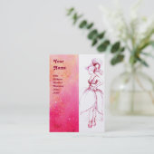 BEAUTY MODE, rode roze, fuchsia white pareling Visitekaartje (Staand voorkant)