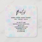 ** BEAUTY Modern Kleurrijke Pastel Regenboog Abstr Vierkante Visitekaartje (Achterkant)