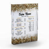 Beauty Nail Salon Prijs Lijst menu goud confetti Fotoblokken (Links)