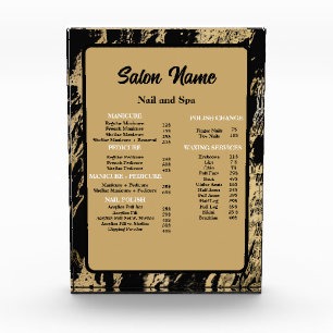Beauty Nail Salon Prijs Lijst menu goud Marmer Fotoblokken