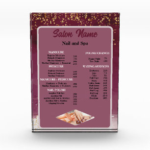 Beauty Nail Salon Prijs Lijst menu rood paarse Fotoblokken