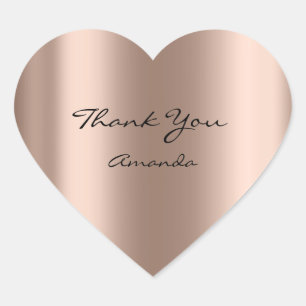 Beauty Name Bridal Heart Hartelijk dank Roos Gold  Hart Sticker