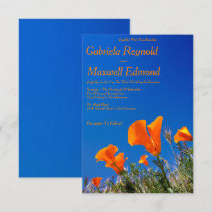 Beauty Natuur Bloemen Californië Poppy Bruiloft Kaart