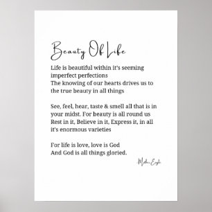 Beauty of Life Inspirerend gedicht Wall Art Poster