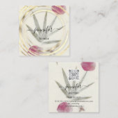 Beauty Organic Bio Shop Gold QR Code Logo Zeep Vierkante Visitekaartje (Voorkant / Achterkant)