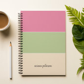 Beauty Pastel Color Block & Script Naam Notitieboek