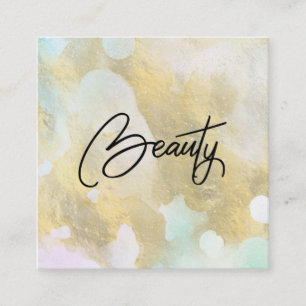 *~* BEAUTY Pastel Rainbow Gold Foil Carte de visit