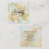~* BEAUTY Pastel Rainbow Gold Foil Carte de visite (Devant / Derrière)