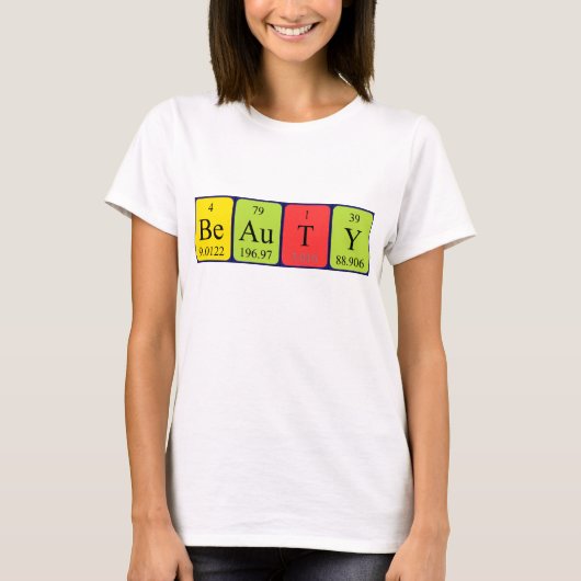 Beauty periodiek table name shirt (Voorkant)