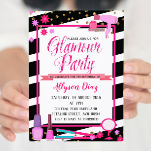 Beauty Queen Glamour Party Verjaardag Uitnodiging