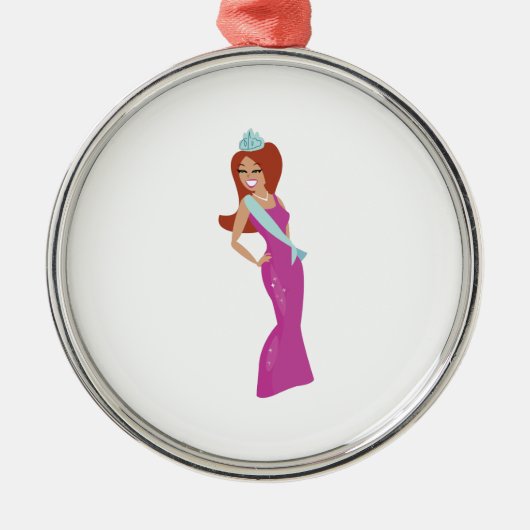 Beauty Queen Metalen Ornament (Voorkant)