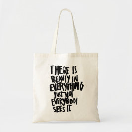 Beauty Quote Canvas tas Schoudertas Shopping Bag