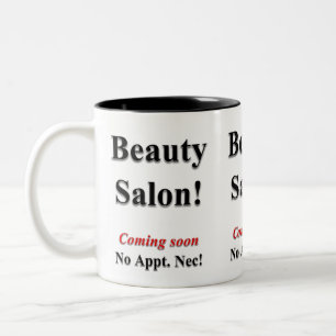 Beauty Salon, Barbershop, Tanning, Nail Salon Mokk Tweekleurige Koffiemok