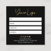 Beauty Salon Black & Gold Chic Certificat cadeau (Dos)