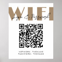 Beauty Salon Cafe Wifi Network QR Code Poster