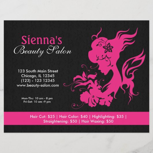 Beauty Salon (Deep Pink) Flyer (Voorkant)