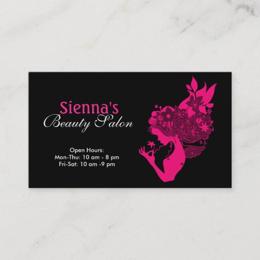Beauty Salon (Deep Pink) Visitekaartje (Voorkant)