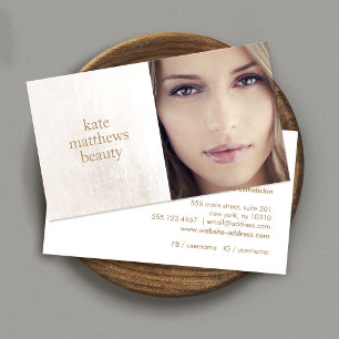 Beauty Salon en Spa White Marble Photo Card Visitekaartje