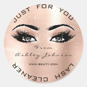 Beauty Salon Glitter Eyes Gold Lash Cleaner Ronde Sticker