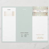 Beauty Salon Gold Light Blue Circle Menu Brochure (Devant)