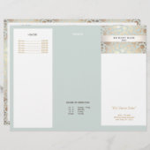 Beauty Salon Gold Light Blue Circle Menu Brochure (Devant / Derrière)