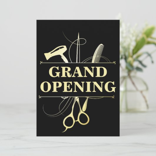 Beauty Salon Grand Opening Uitnodigingskaart Kaart (Staand voorkant)
