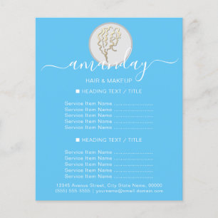 Beauty Salon Hairdresser Logo Gold Blue Flyer