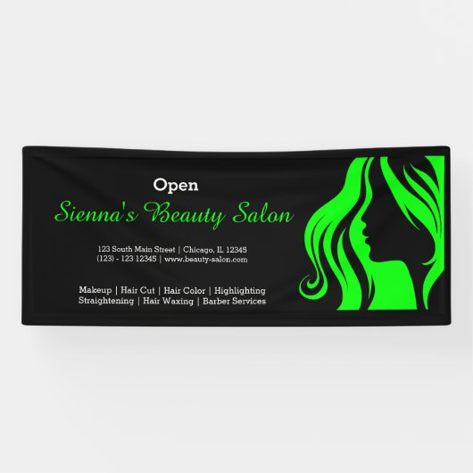 Beauty Salon (Limoen) Spandoek (Horizontaal)