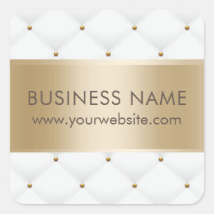 Beauty Salon Luxury Goud & White Vierkante Sticker