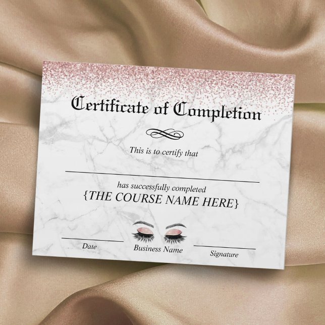 Beauty Salon Marble Certificate of Completion (Creator heeft geüpload)