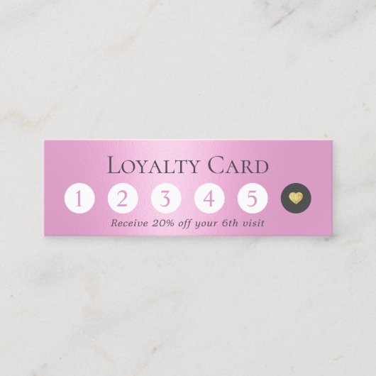 Beauty Salon Modern Pink Girly Loyalty (Voorkant)
