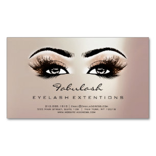 Beauty Salon Pink Rose Gold Adress Makeup Lashes Magnetisch Visitekaartje