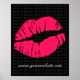 BEAUTY Salon Poster Spa Jolies lèvres roses