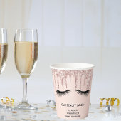 Beauty salon roos goudglitter zweeft handel papieren bekers