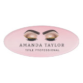 Beauty Salon Spa Make-up Roze Professioneel Naambadge (Voorkant)