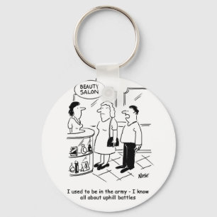 Beauty Salon & Uphill Batles. Grappig Sleutelhanger