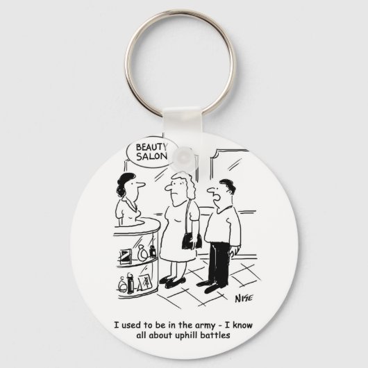 Beauty Salon & Uphill Batles. Grappig Sleutelhanger (Voorkant)