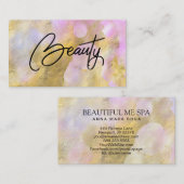 *~* BEAUTY Script Pink Gold Foil Carte de visite (Devant / Derrière)