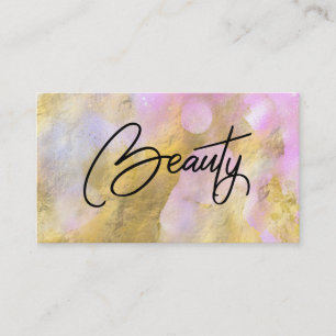 *~* BEAUTY Script Pink Gold Foil Carte de visite