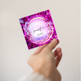 Beauty Shop Couch Pink Floral QR Code Roze consul Vierkante Visitekaartje