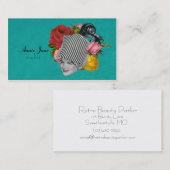  Beauty Shop Shabby Rozen Stylist Card Visitekaartje (Voorkant / Achterkant)