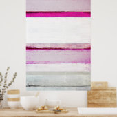 'Beauty Sleep' Roze en grijze Abstracte kunst Poster (Keuken)