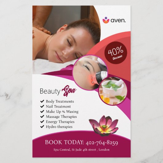 Beauty Spa Custom Flyer (Voorkant)