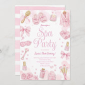 Beauty Spa Day Pink Party Invitation (Devant / Derrière)