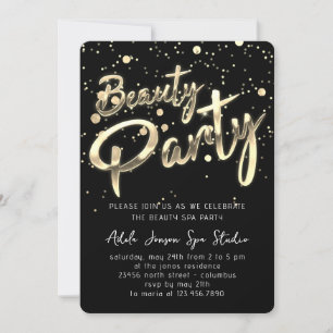 Beauty SPA Feestje Directe Download Zwart Goud Kaart