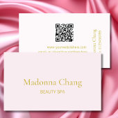 Beauty Spa QR Code Eenvoudig Roze Stijlvol Visitekaartje