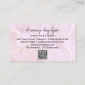 *~* Beauty Spa QR Gold Glitter Marble Pink Visitekaartje (Achterkant)