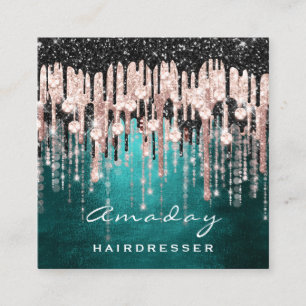 Beauty Studio Hairdresser Makeup Roos Green Vierkante Visitekaartje