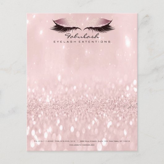 Beauty Studio Lashes Makeup Stijlvol Roze Flyer (Voorkant)