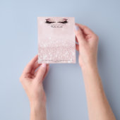 Beauty Studio Lashes Makeup Stylist Pastel Roze Flyer (Hand)